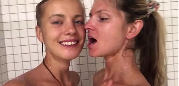  Lesbian shower with Katrina
